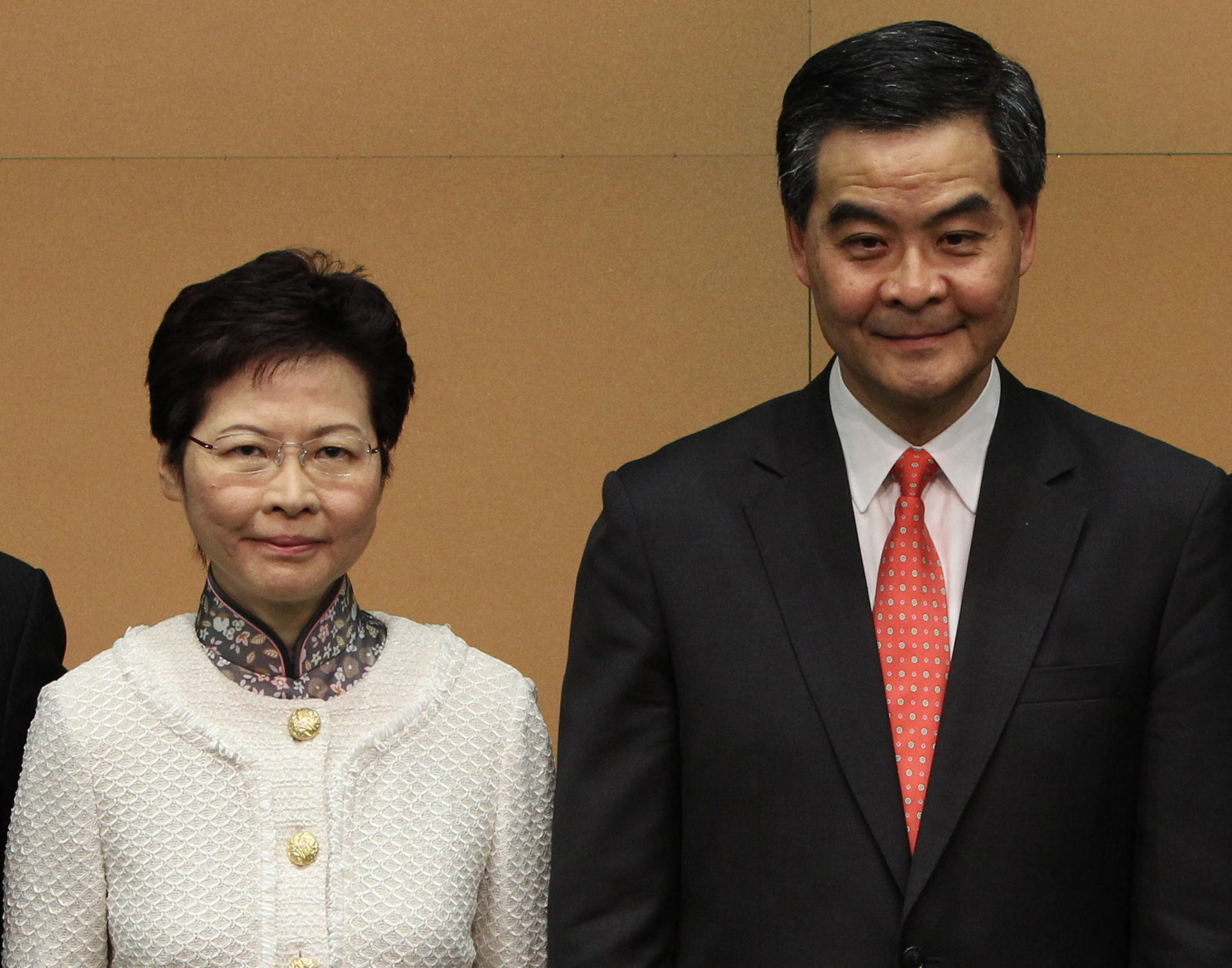 Carrie Lam and CY Leung deny there is tension. Photo: David Wong