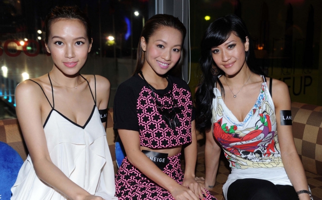 From left: Model Kelly Fu, Canto-pop singer Stephanie Cheng and socialite Elaine Lee. Photo: James Whittle