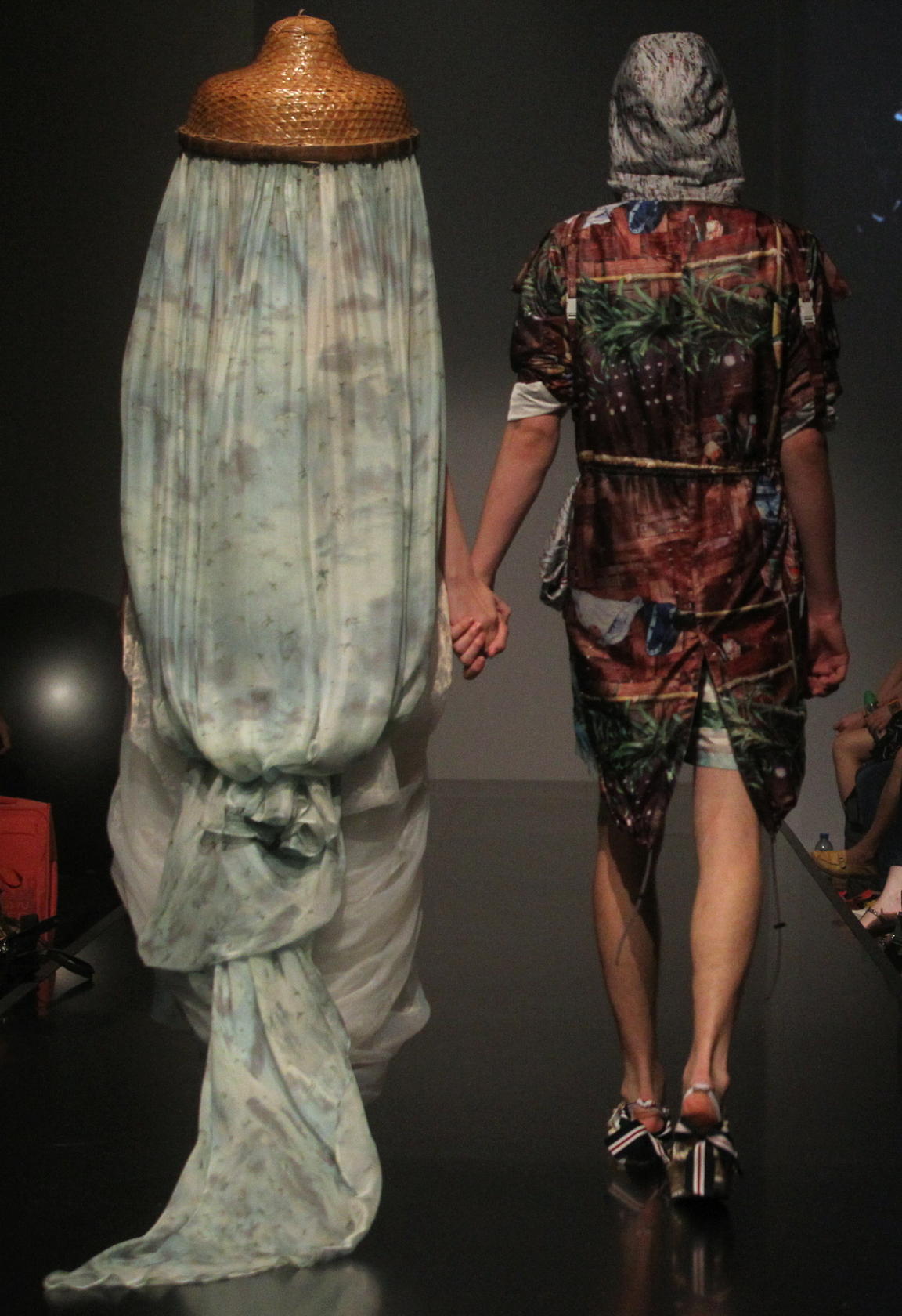 Models present designers Elizabeth Lin and Jacqueline Tsang's creations yesterday. Photo: May Tse