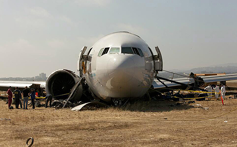 The Asiana plane crashed when it came in too low and slow for landing. Photo: EPA