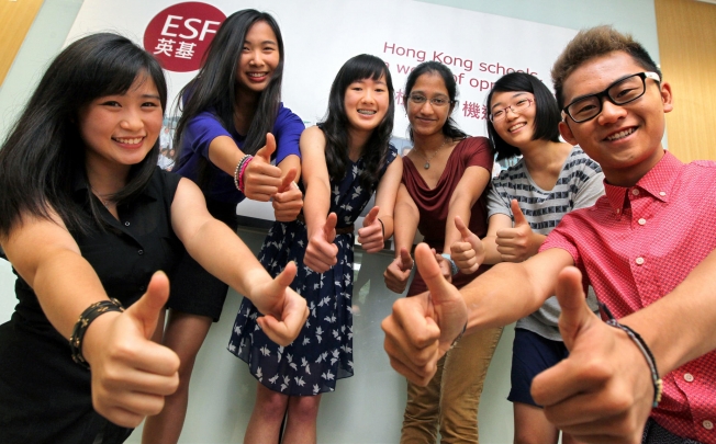 Six ESF students who achieved perfect scores in the IB Diploma exams