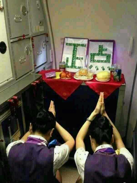 The attendants pray to "be on time". Photo: SCMP