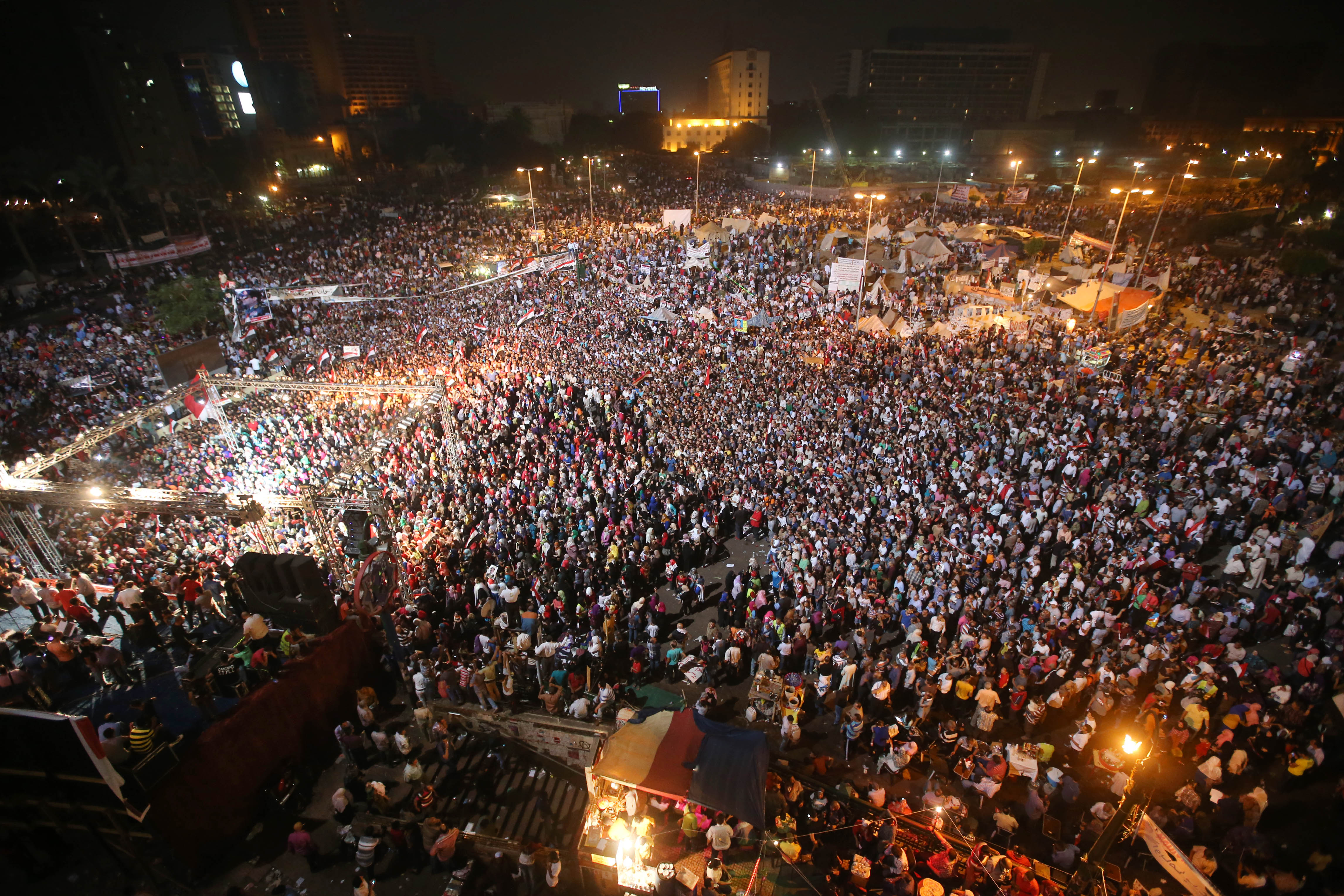 Opponent of ousted President Mohammed Morsi gather during a rally at Tahrir square, in Cairo, Egypt. Photo: AP