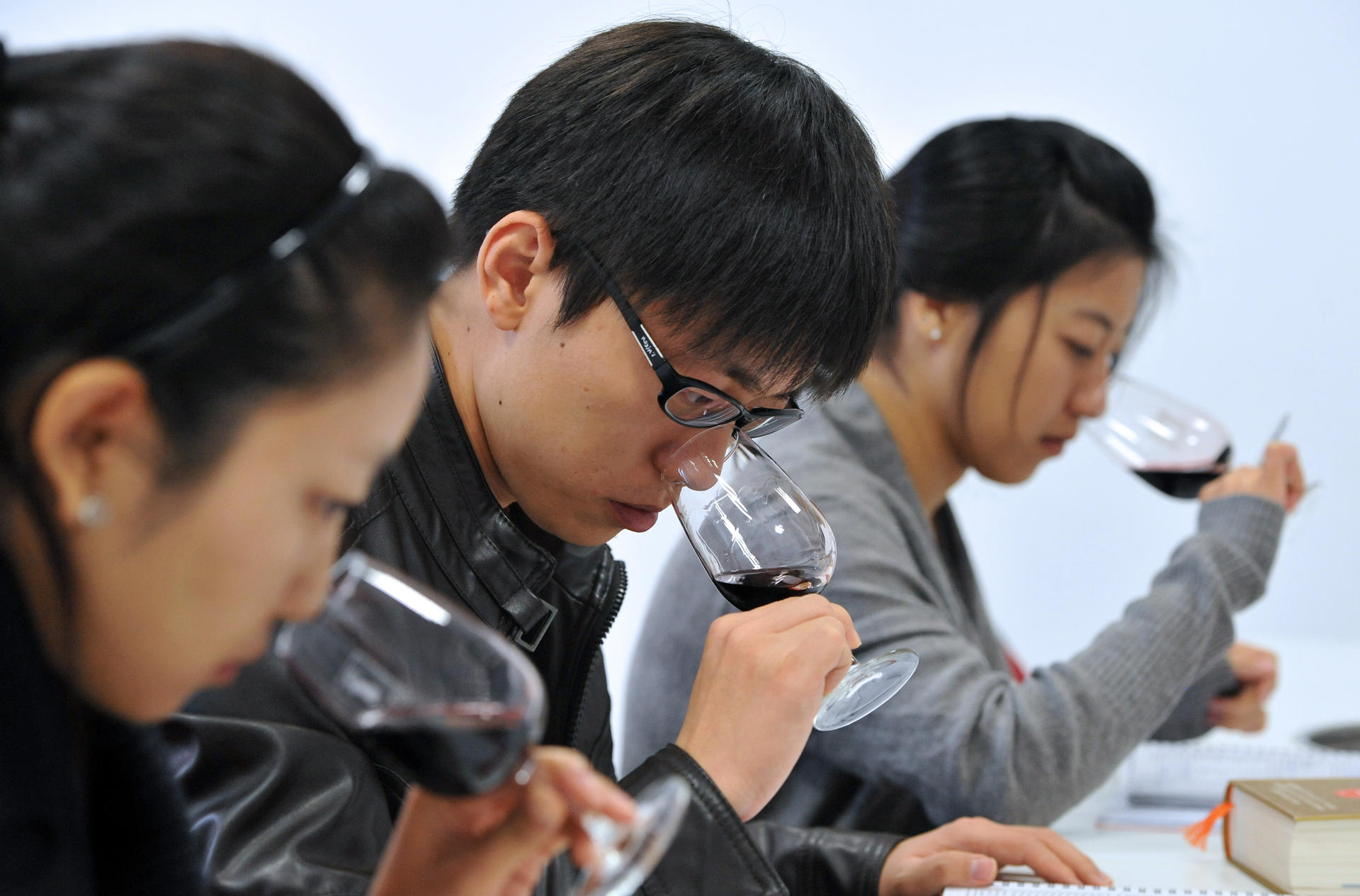 Future wine experts at a tasting session in Bordeaux.Photo: AFP