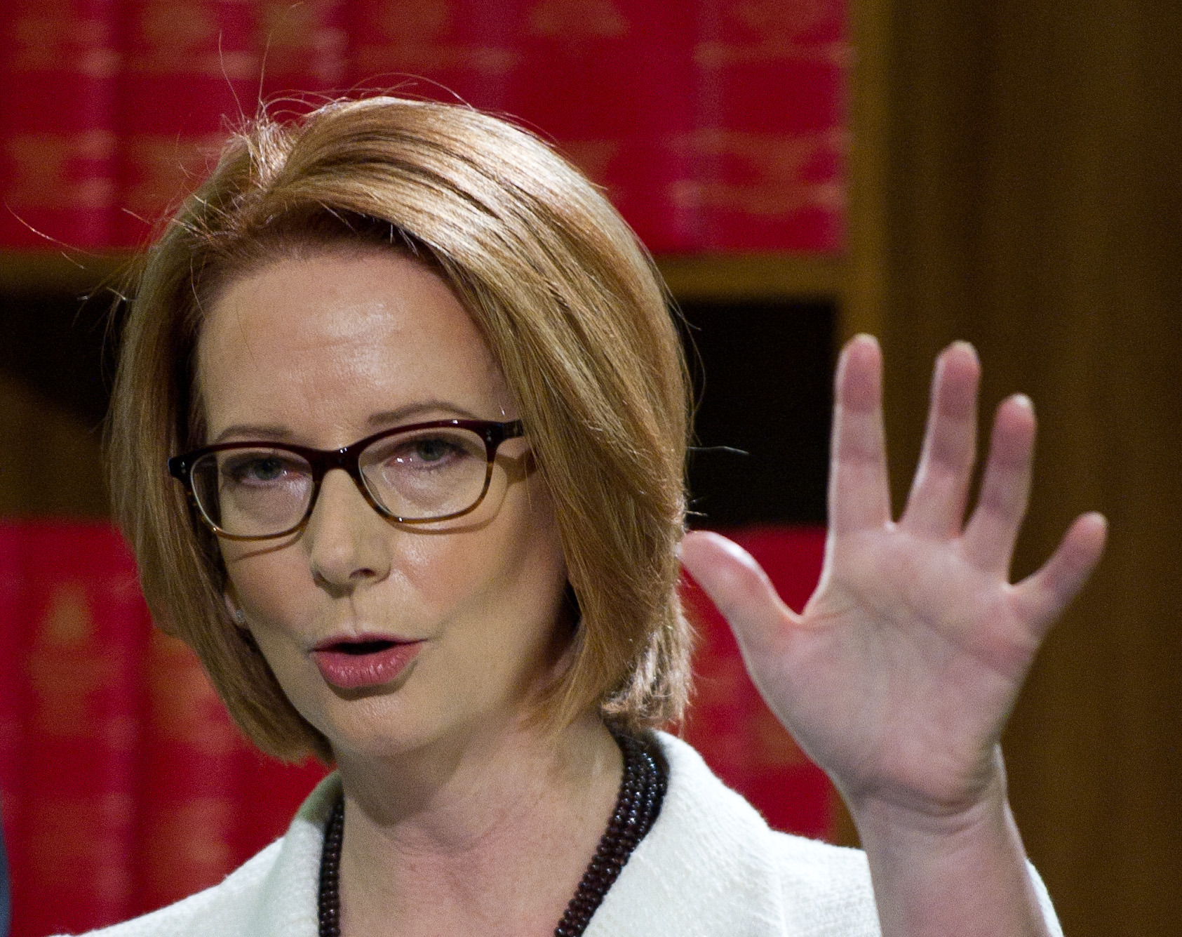 Julia Gillard speaks at a press conference in Melbourne. Photo: Xinhua