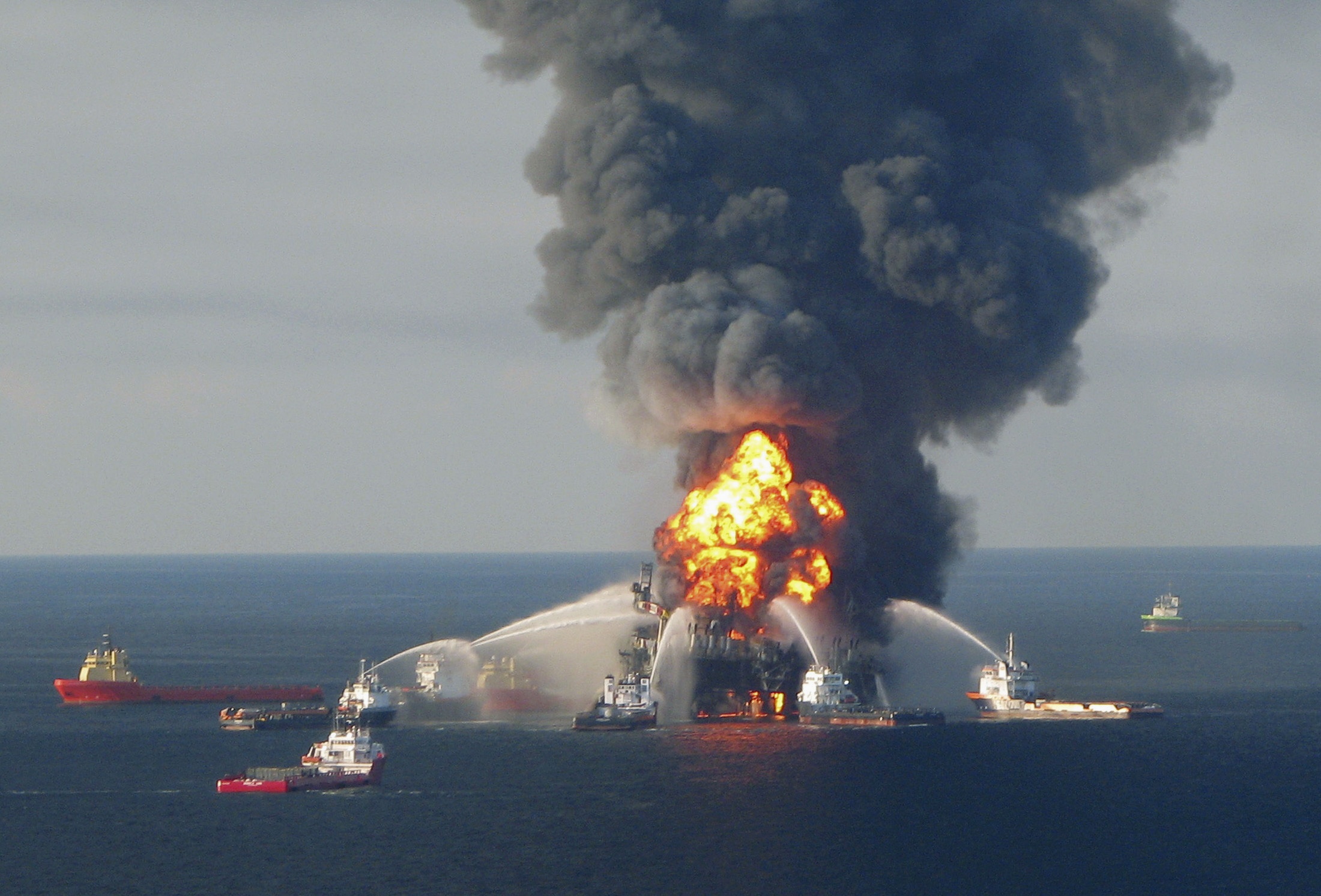 An explosion on a rig in the Gulf of Mexico killed 11 crewmen, and caused the largest oil ppill in US history. Photo: Reuters