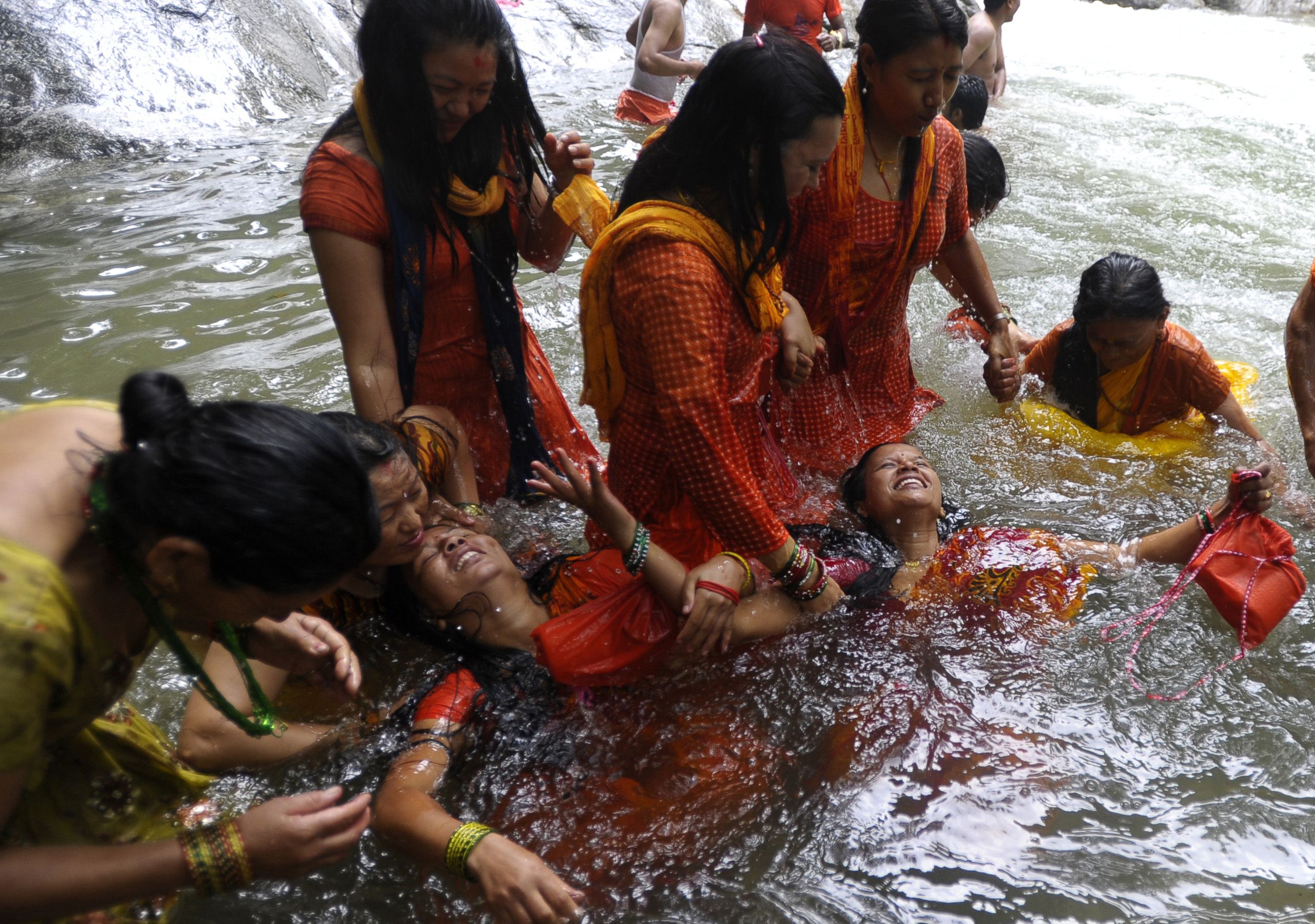 Nepal River Bathing