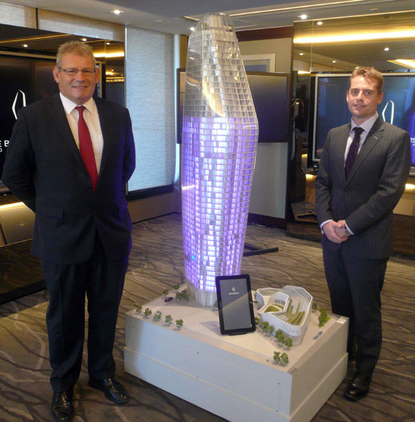 St George's Mark Griffiths (left) and Ashley Osborne, of Colliers International, at the Asian roadshow launch. Photo: SCMP