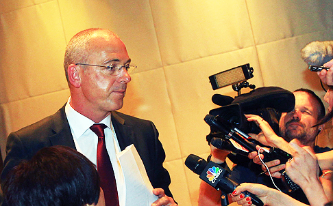 Fonterra chief executive Theo Spierings in Beijing on Monday. Photo: AFP