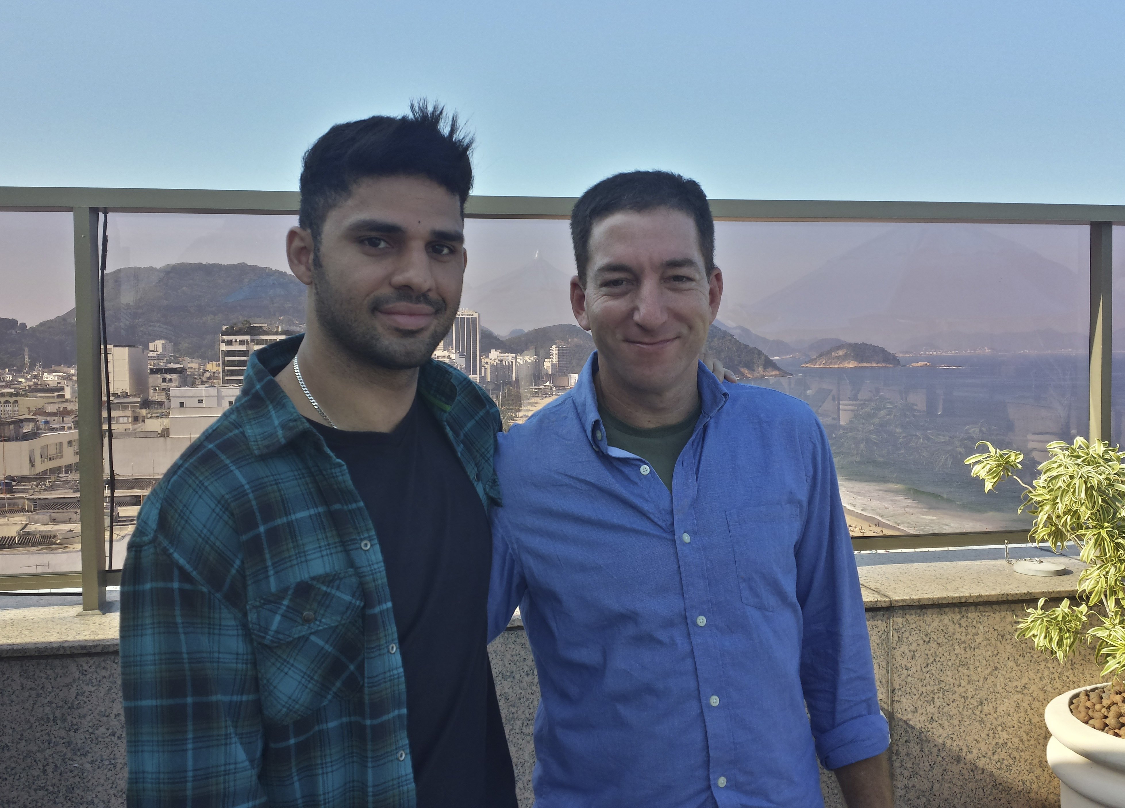Guardian journalist Glenn Greenwald, right, and his partner David Miranda. Photo: AP