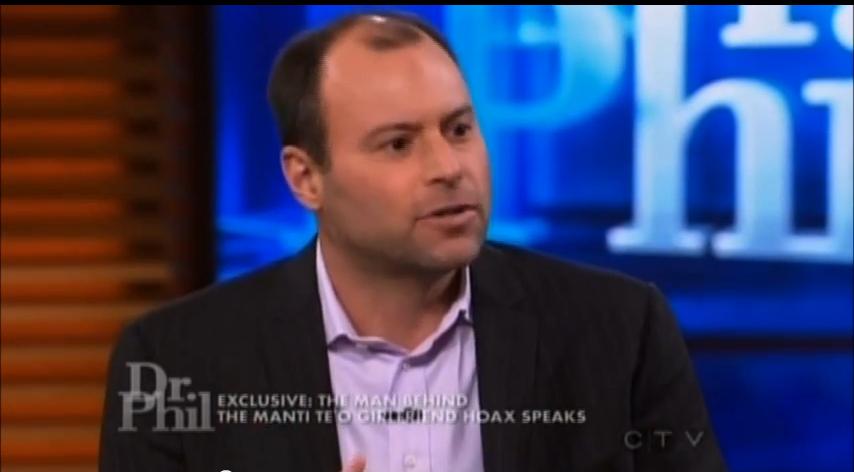 Screen grab of Noel Biderman interviewed on US TV show Dr Phil