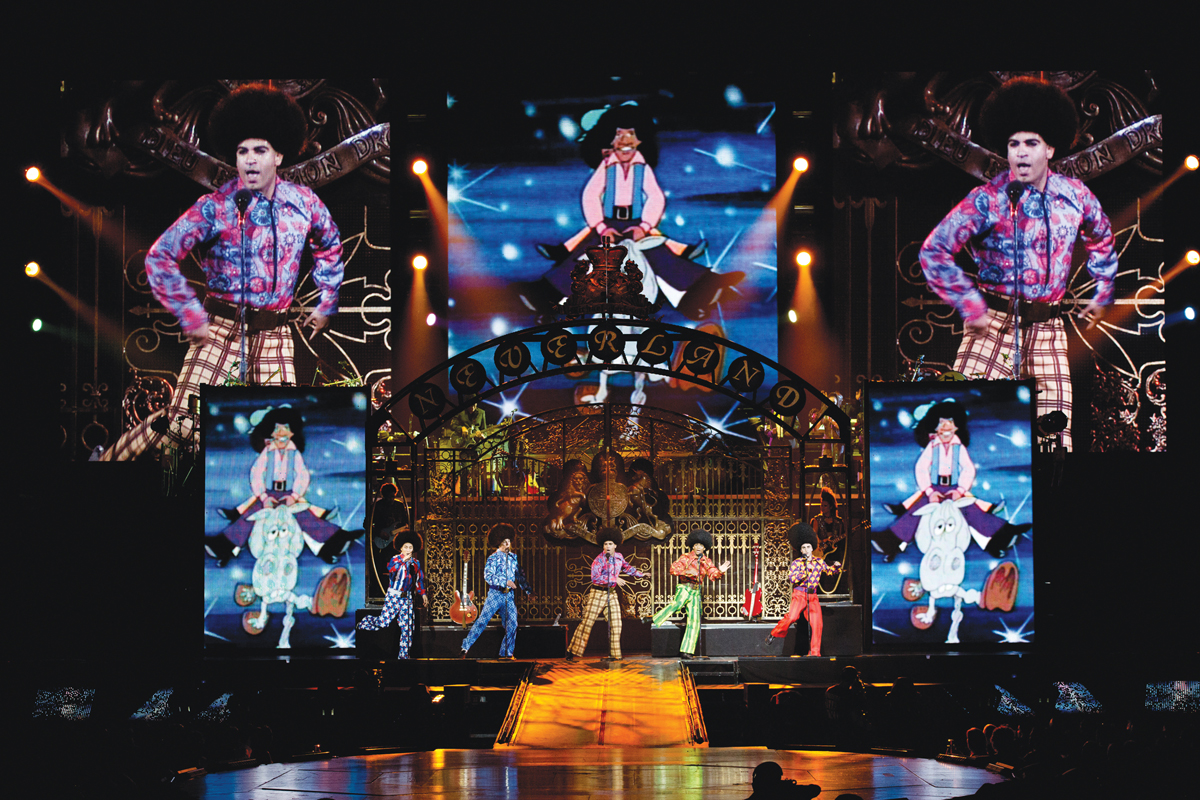Scenes from Michael Jackson: The Immortal World Tour.
