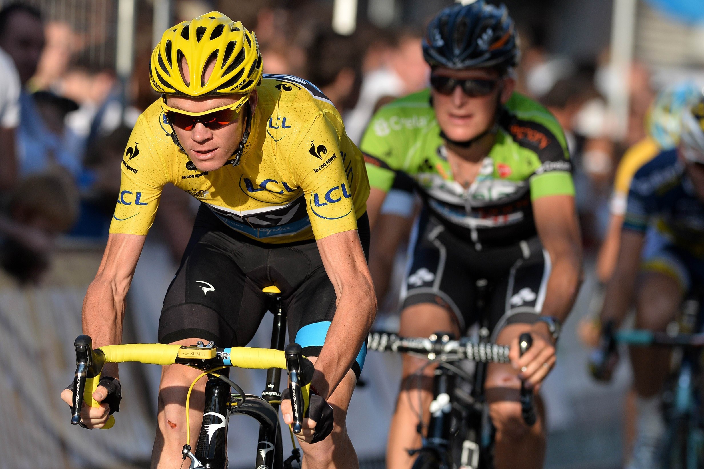 British cyclist Chris Froome (left). This year the Tour de France has had no positive drug test results. Photo: AFP