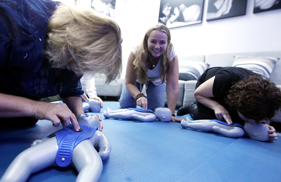 Baby CPR class at Annerley maternity and early childhood professionals in Central. Photo: SCMP