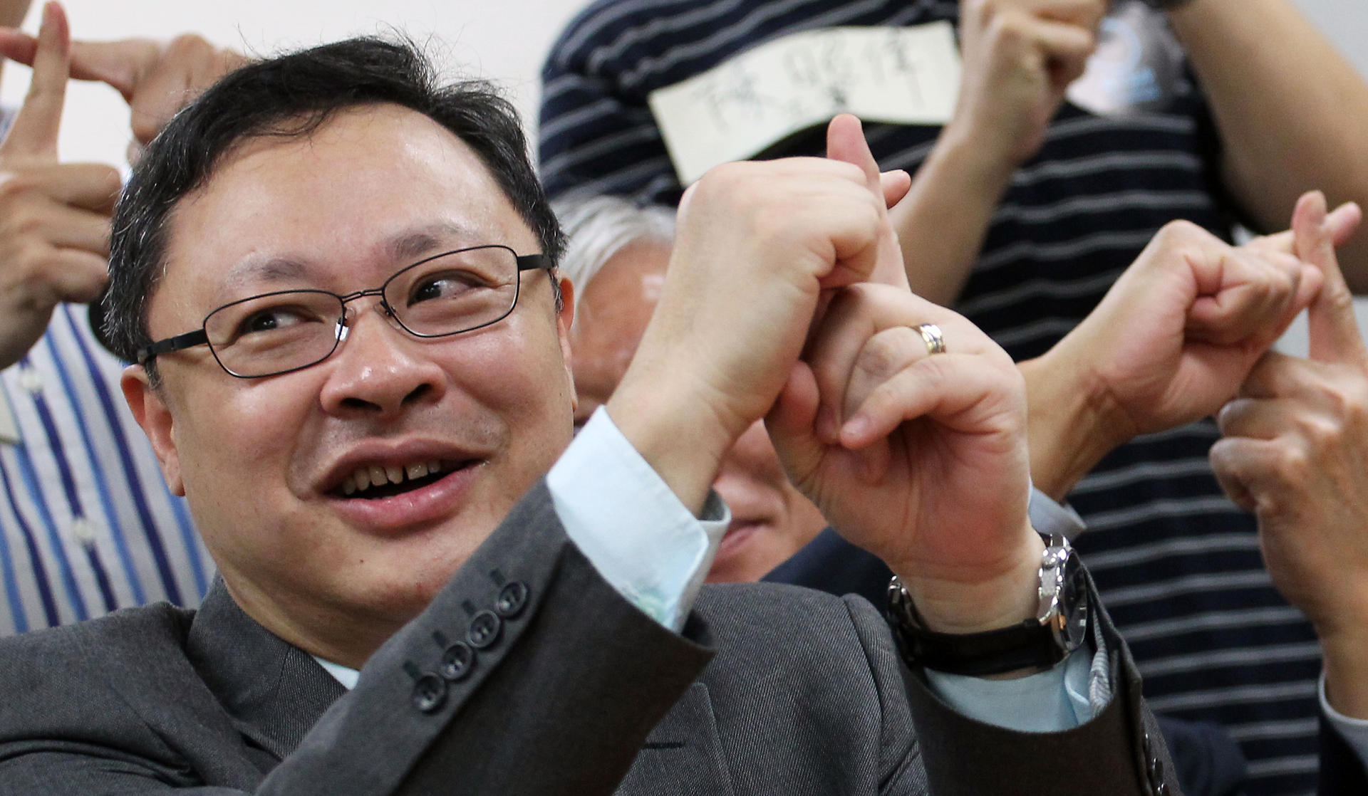 Occupy Central co-founder Benny Tai promotes the second "deliberation day" yesterday. Photo: Felix Wong