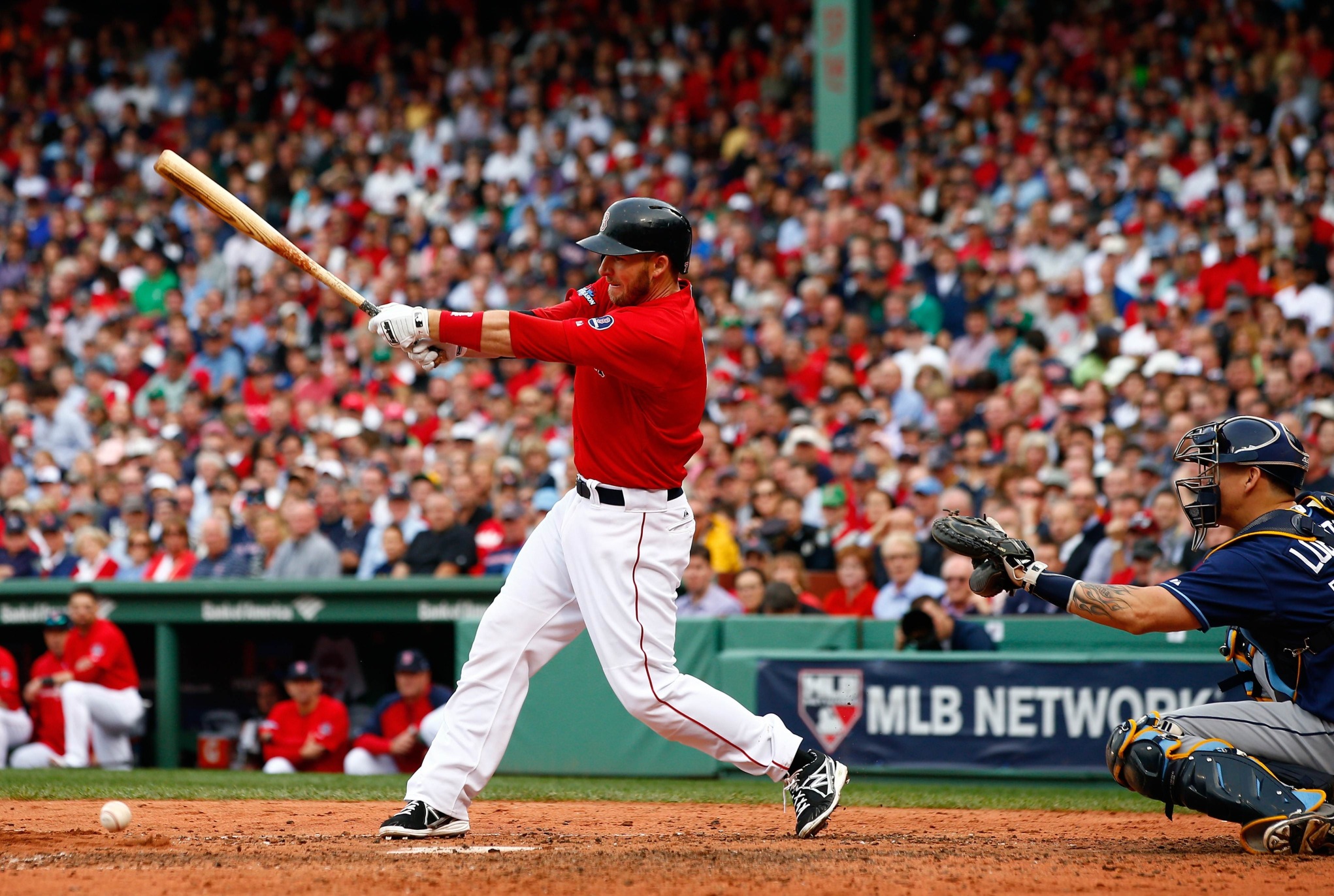 Stephen Drew of the Boston Red Sox hitting against the Tampa Bay Rays at Fenway Park on Friday. Photo: AFP 