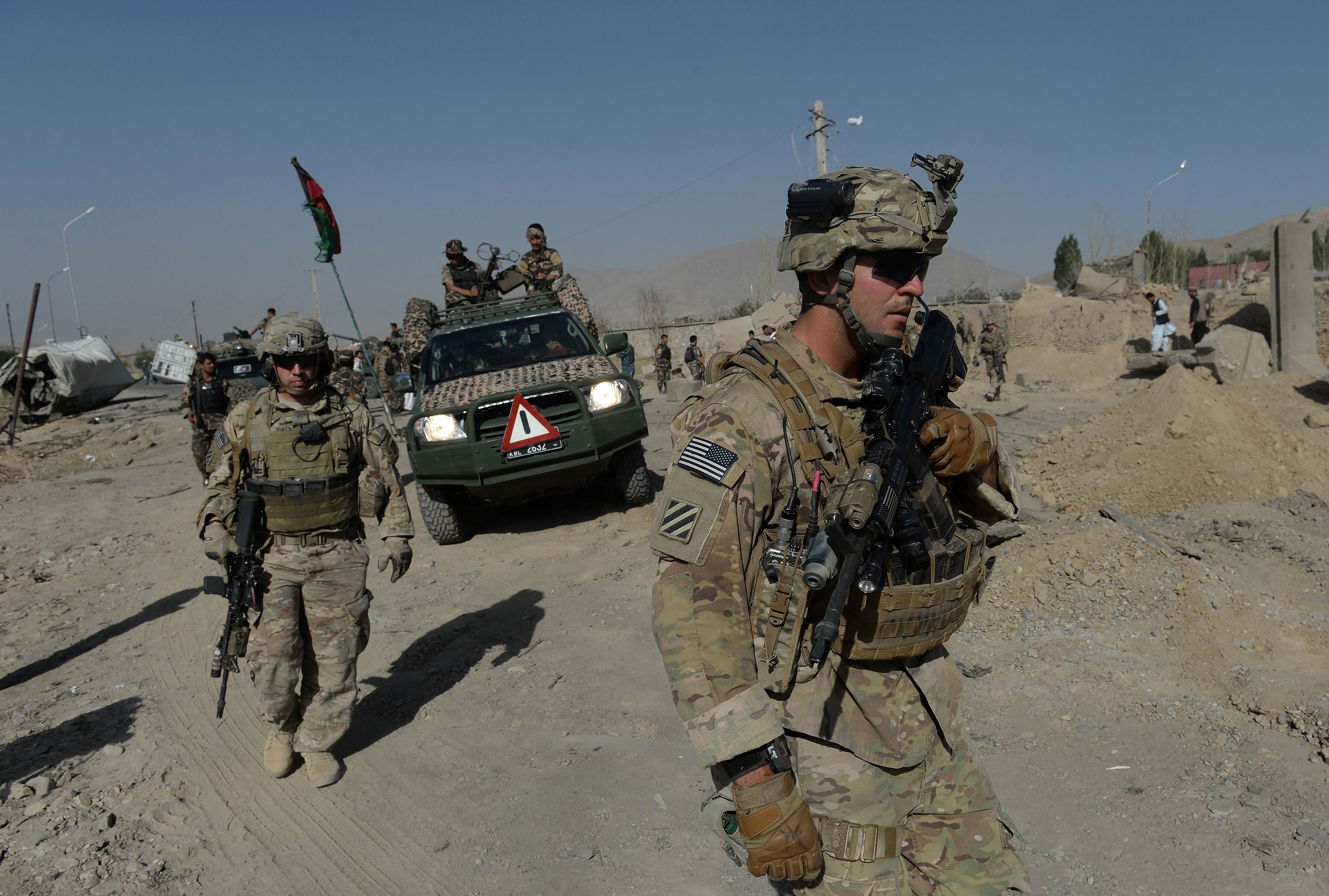 US soldiers in Afghanistan. Four US soldiers in southern Afghanistan were killed by a bomb on Sunday. Photo: AFP