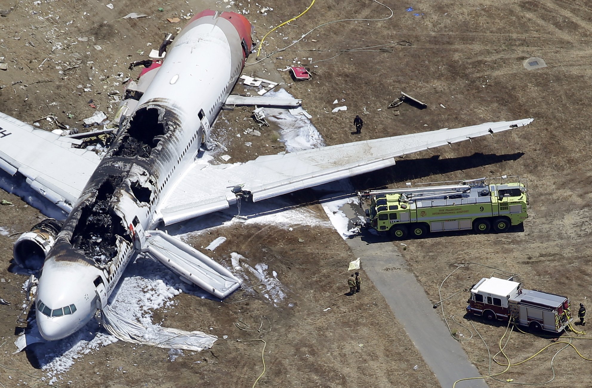 The scene of the Asiana Flight 214 crash in San Francisco. Photo: AP