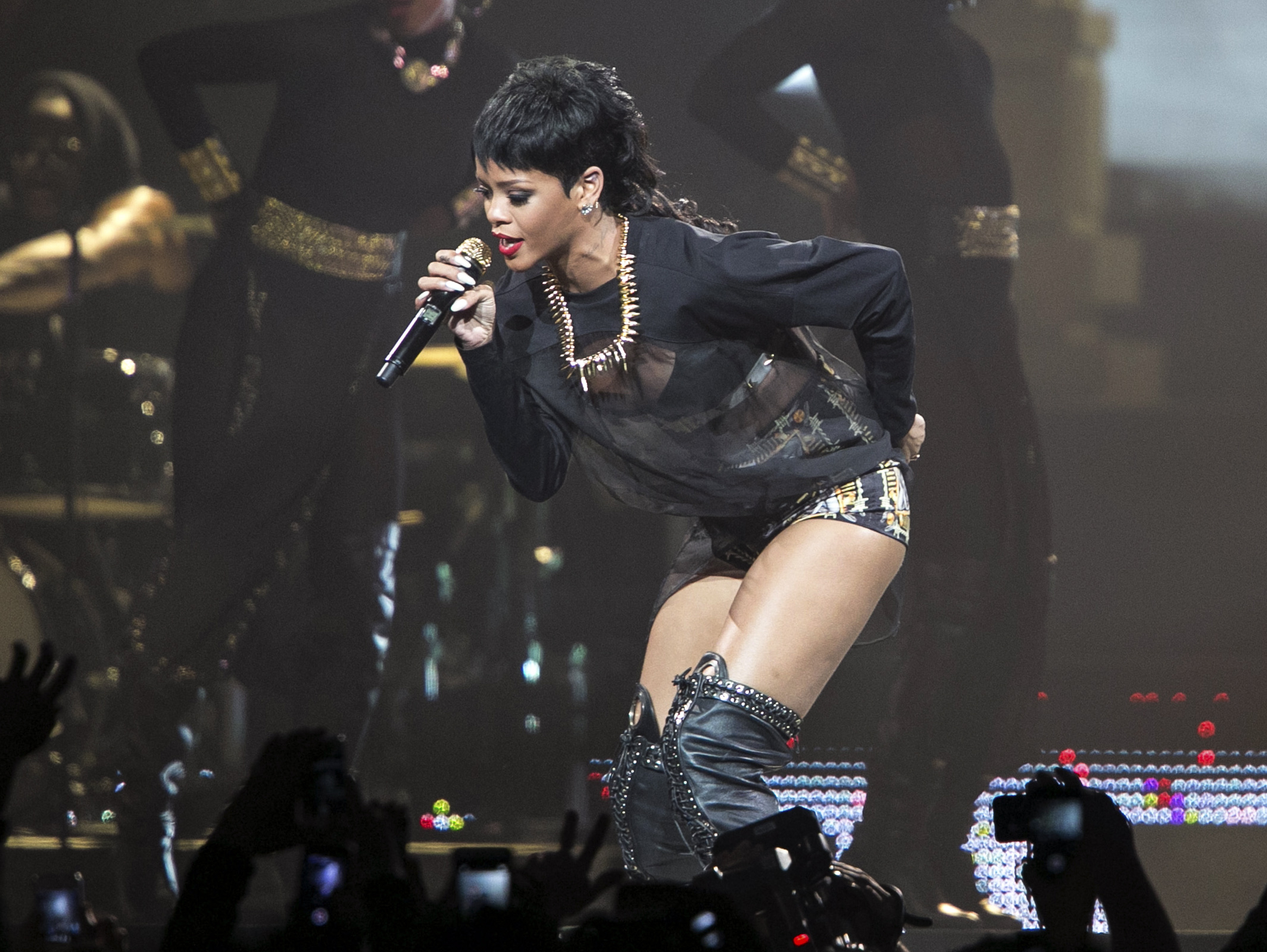 Thai authorities arrested a bar owner in connection with a lewd sex show mentioned in tweets by Rihanna during her recent trip to Thailand. Photo: AP
