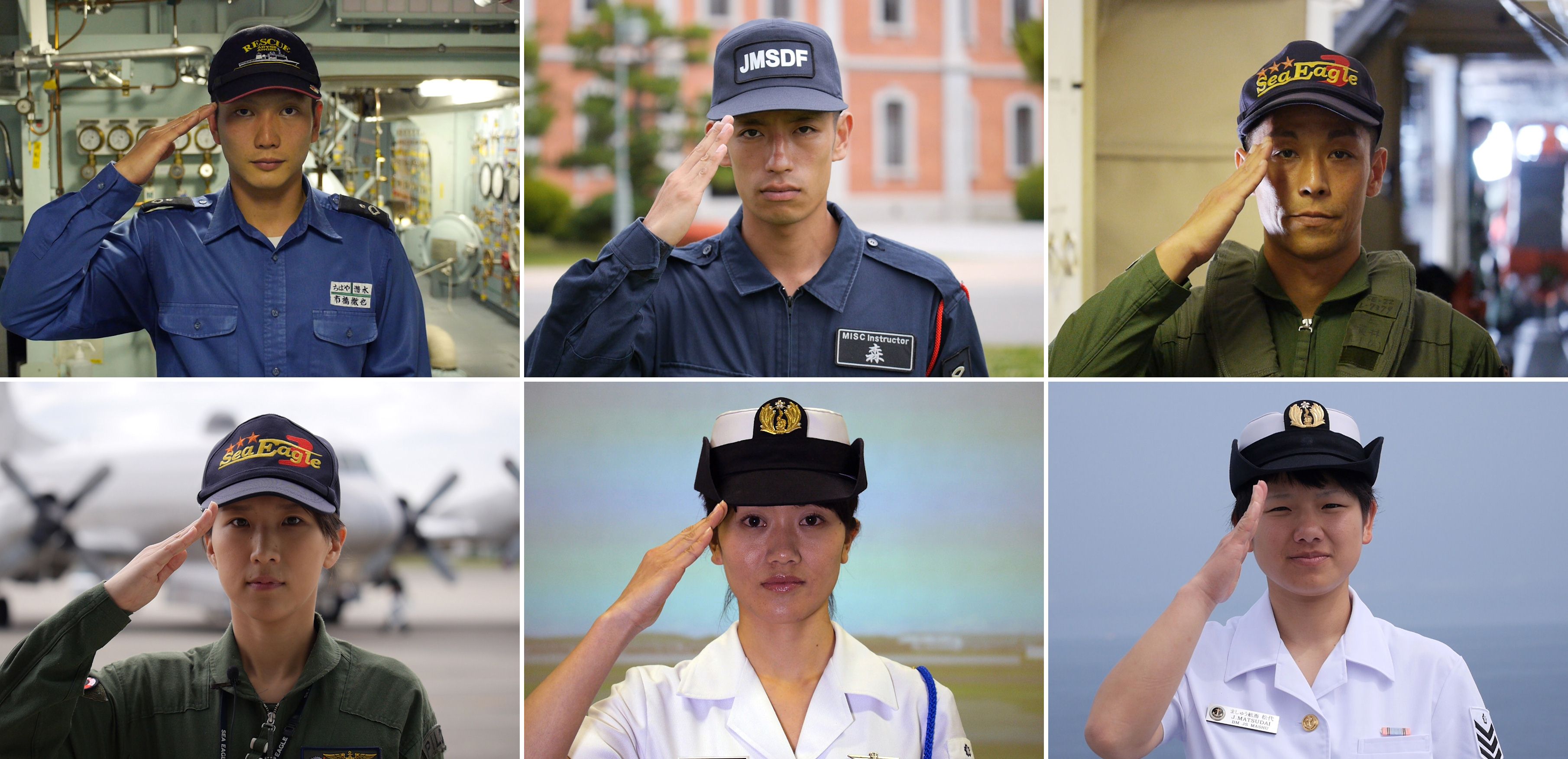 Pictures from Japan Maritime Self-Defence Force shows a combination picture of candidates for the "Mr. and Ms. JMSDF" contest. Photo: AFP