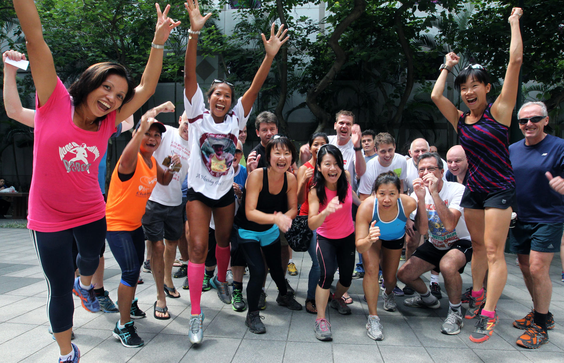 Runners from the Free China Hash meet up for a tribute run for Briton John Lane. Photo: May Tse