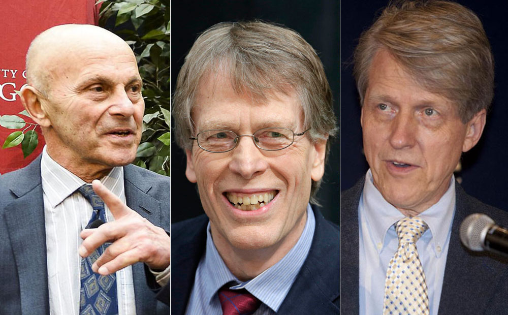 Laureates Eugene Fama (left), Lars Peter Hansen (centre) and Robert Shiller could teach Congress a thing or two. Photos: EPA, AFP, AP
