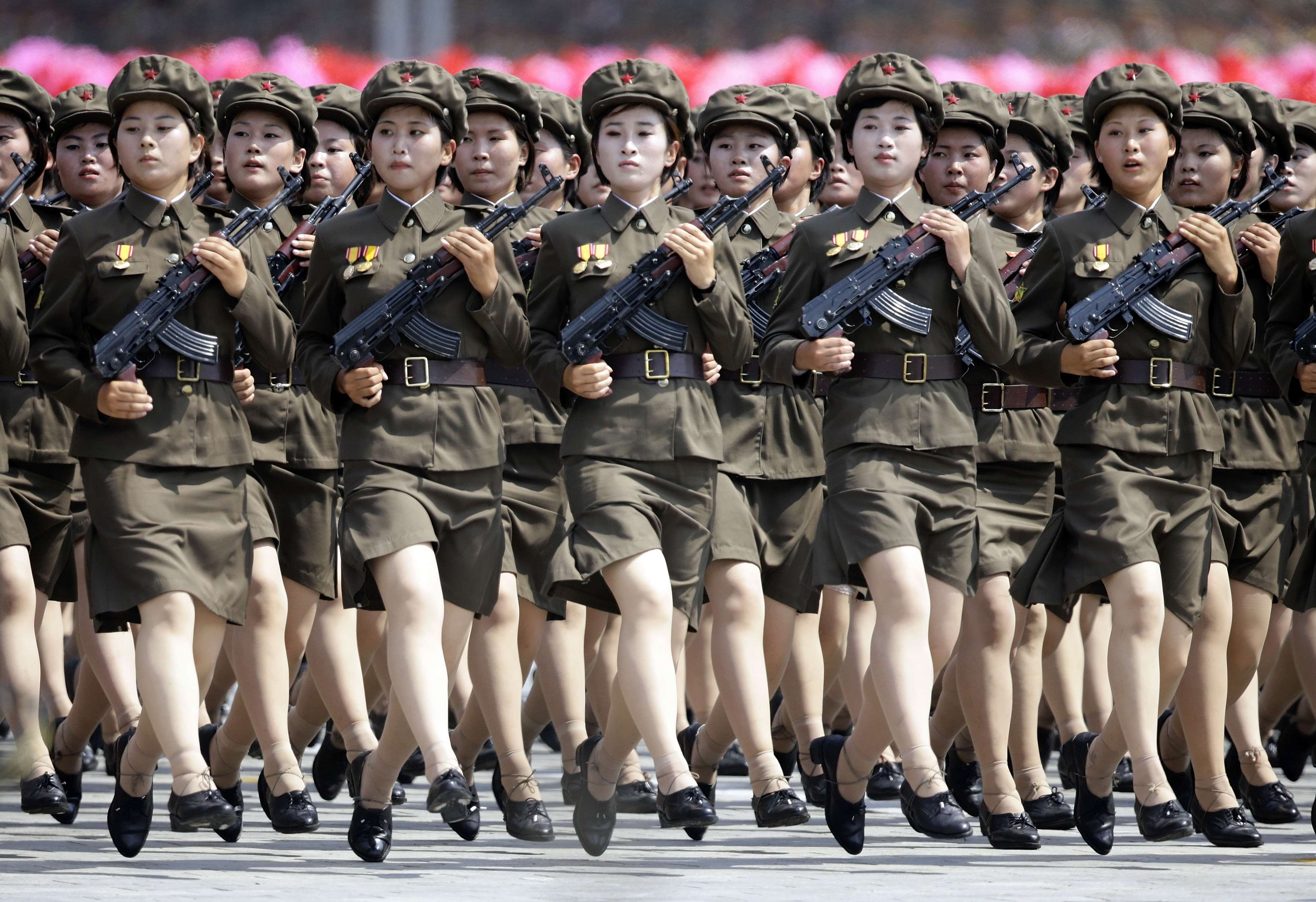 North Korean soldiers march in a parade in Pyongyang to mark the 60th anniversary of the Korean War Armistice Agreement. Photo: Reuters