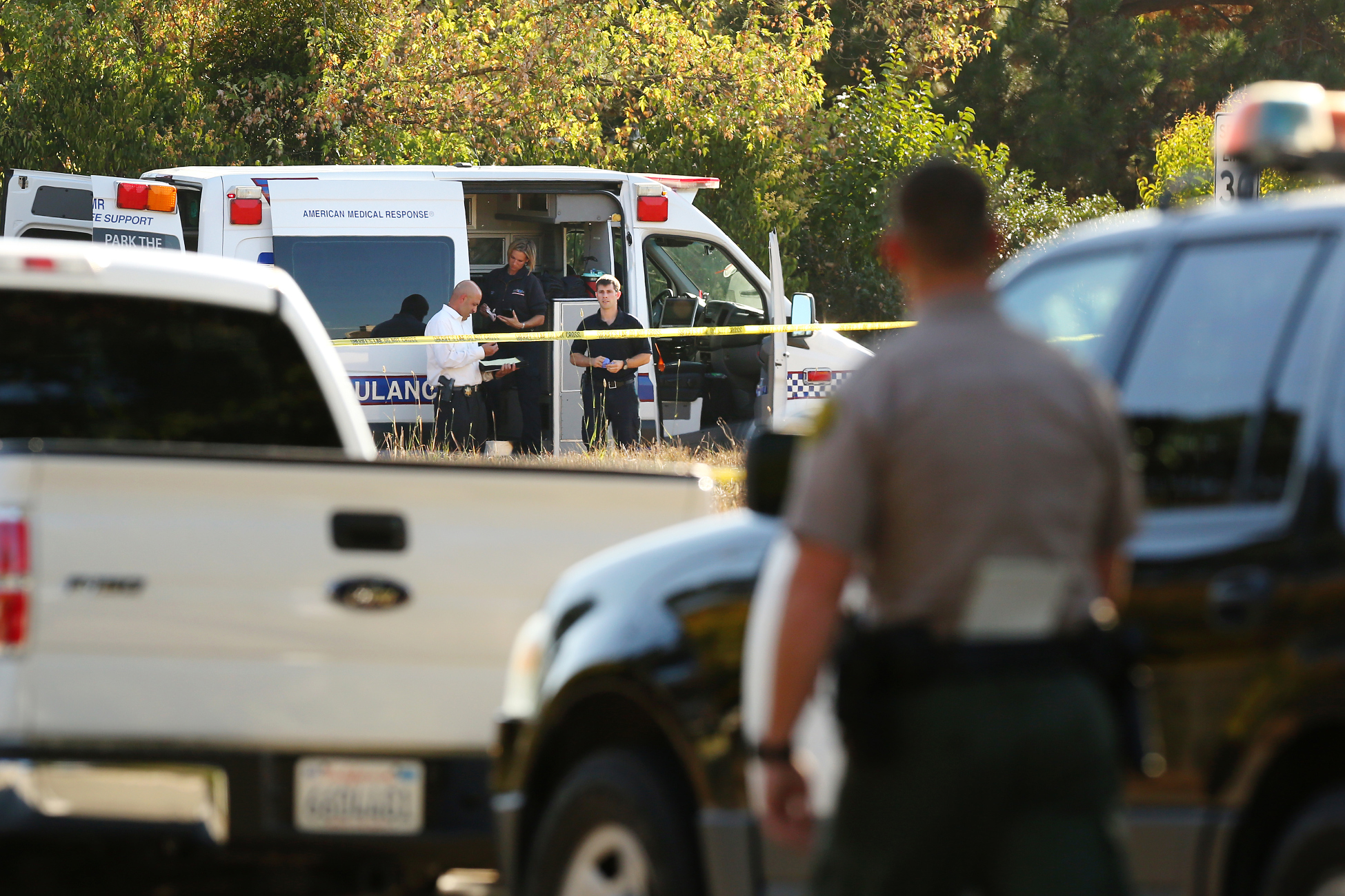 The scene of a shooting of a 13-year-old Andy Cruz in Santa Rosa, northern California. Photo: AP