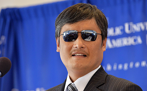 Blind Chinese activist Chen Guangcheng at a ceremony in Washington earlier this month. Photo: AFP 