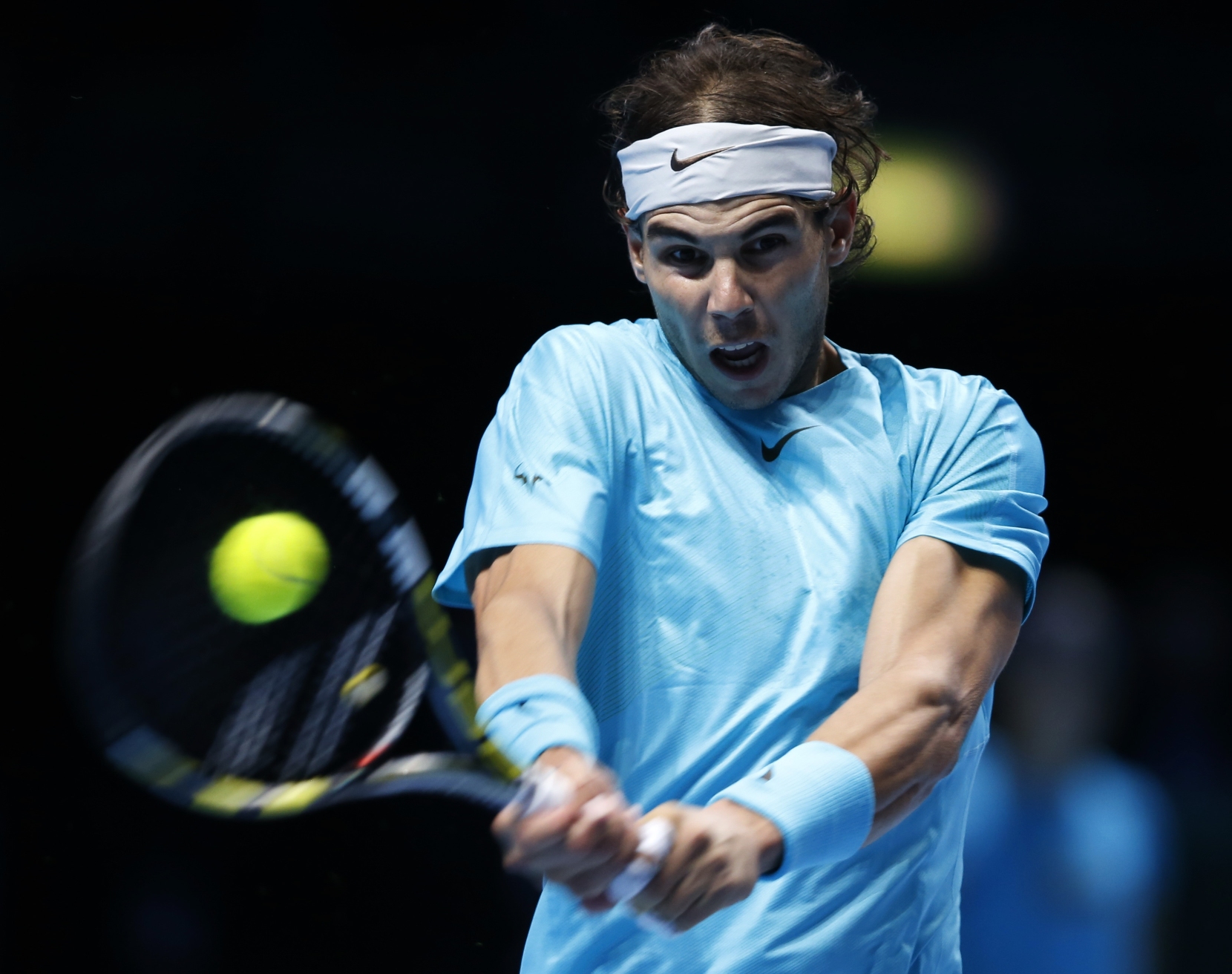Rafael Nadal on his way to victory over Tomas Berdych. Photo: Xinhua