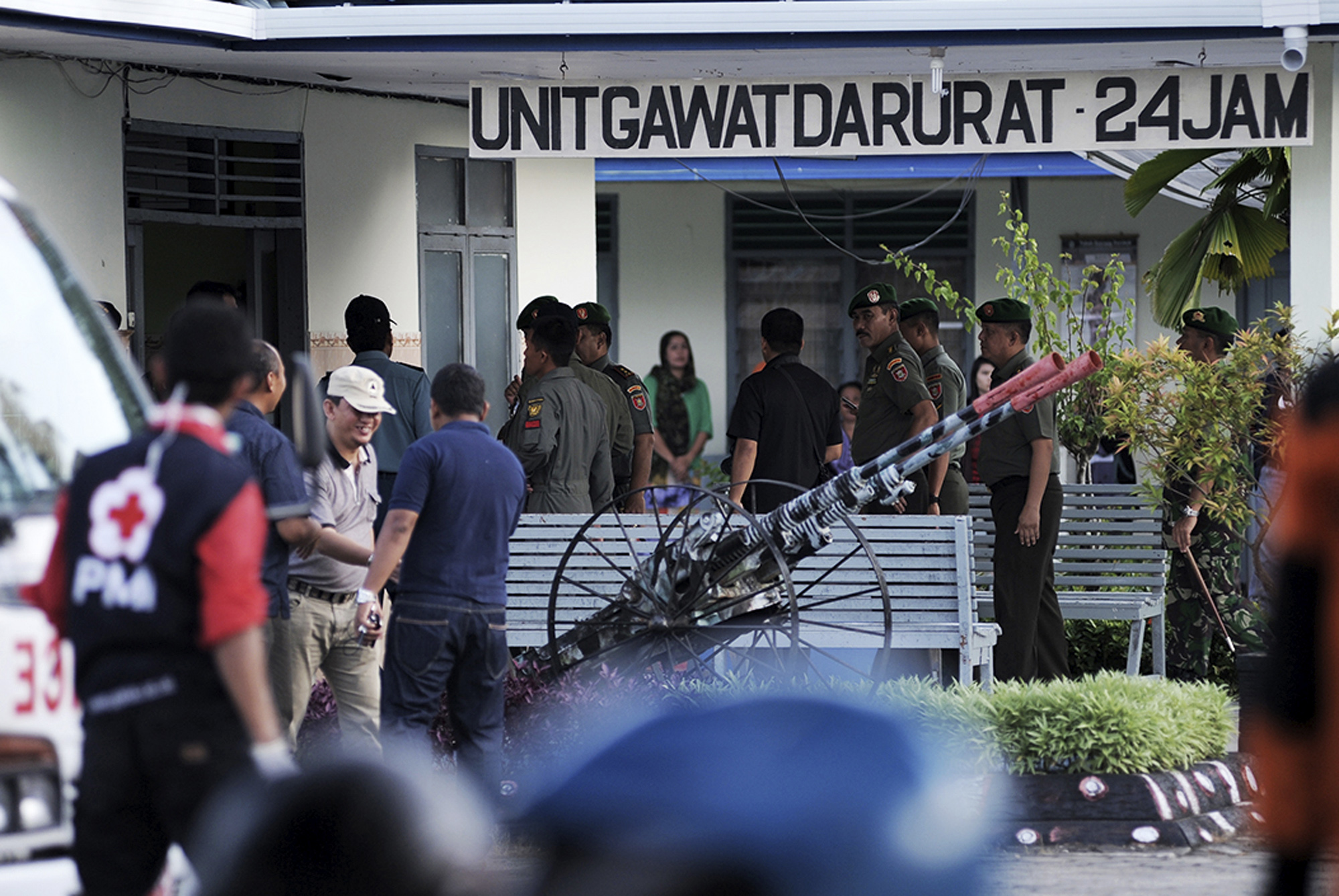 Military hospital in Tarakan where survivors of the army helicopter crash are being treated. Photo: AP