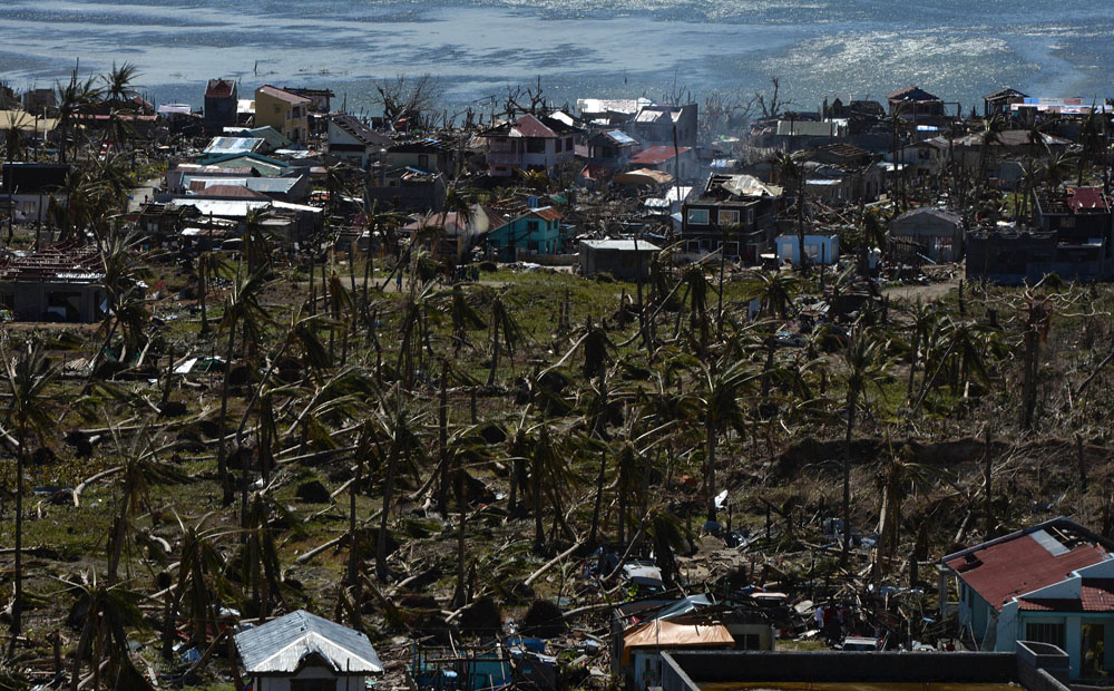 A devastated area from Typhoon Haiyan. Photo: AFP