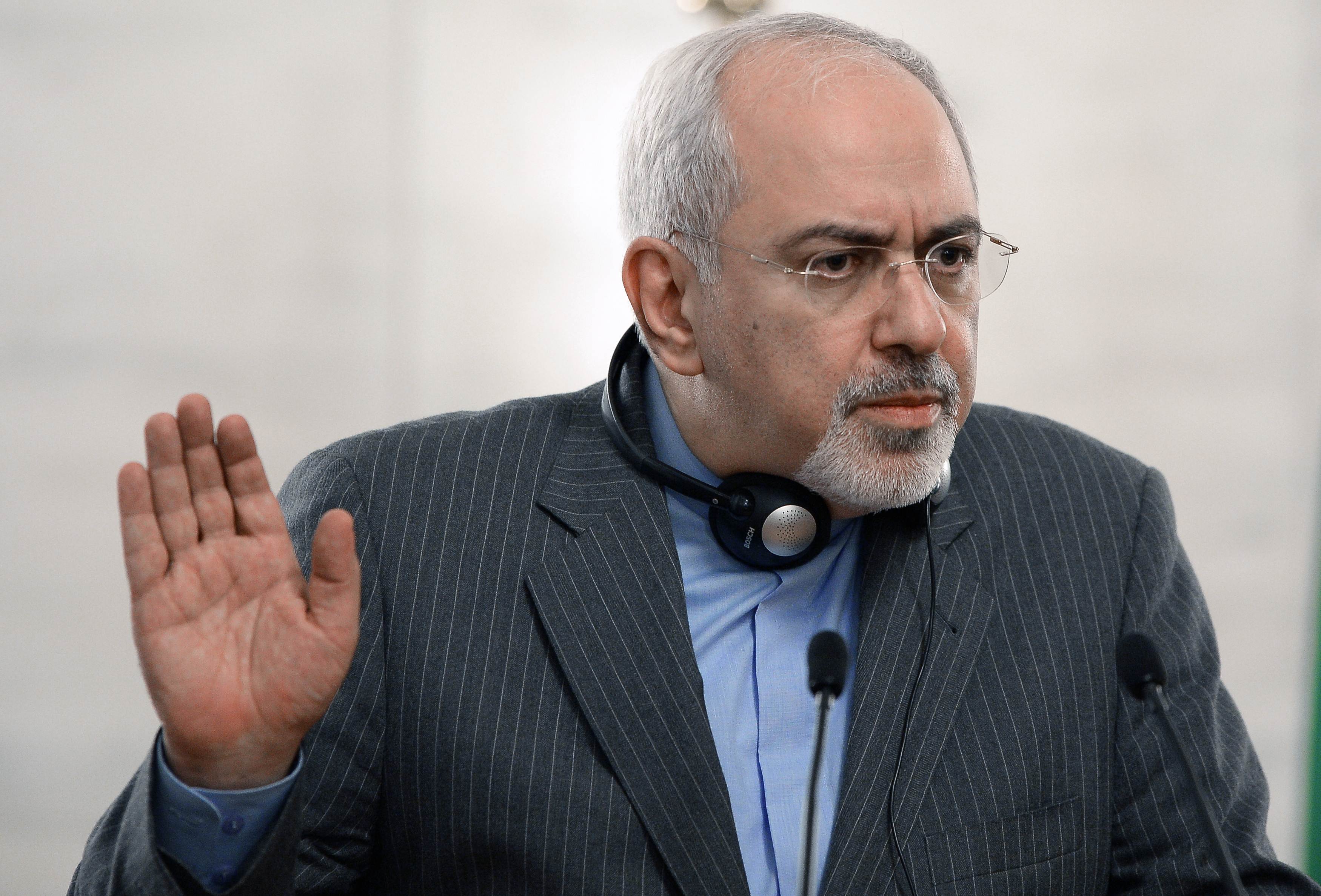 Iranian Foreign Minister Mohammad Javad Zarif at a press conference in Rome on Tuesday. AFP