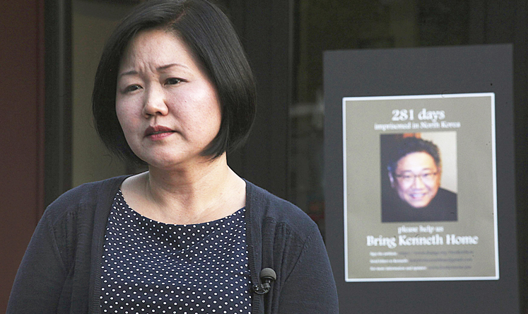 Terri Chung, sister of Kenneth Bae, who has been detained in North Korea since November last year. North Korea may have detained an elderly US man, according to Japanese media. Photo: Reuters