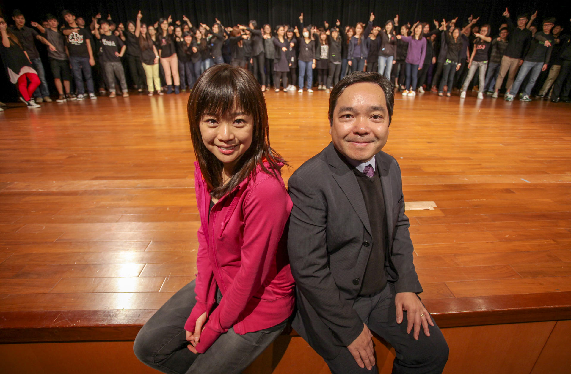 Doctoral student and concert director BoBo Lo Po-yan (left) with associate vice-president Joshua Mok Ka-ho. Photo: SCMP Pictures