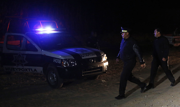 Mexican security forces near the area where dangerous radioactive medical material was recovered. Photo: Reuters