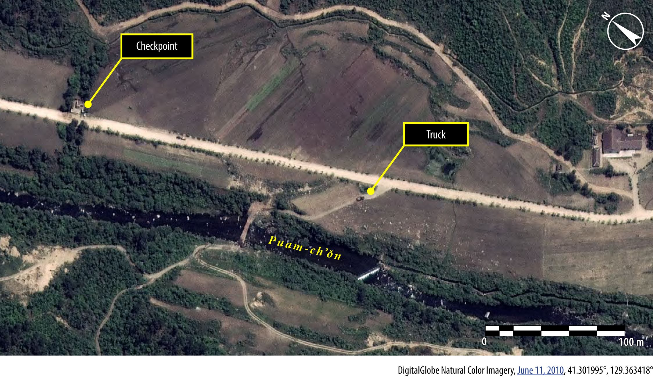 Satellite image of political prison camp Kwanliso 16, or Camp 16 released by Amnesty International. Photo: AFP