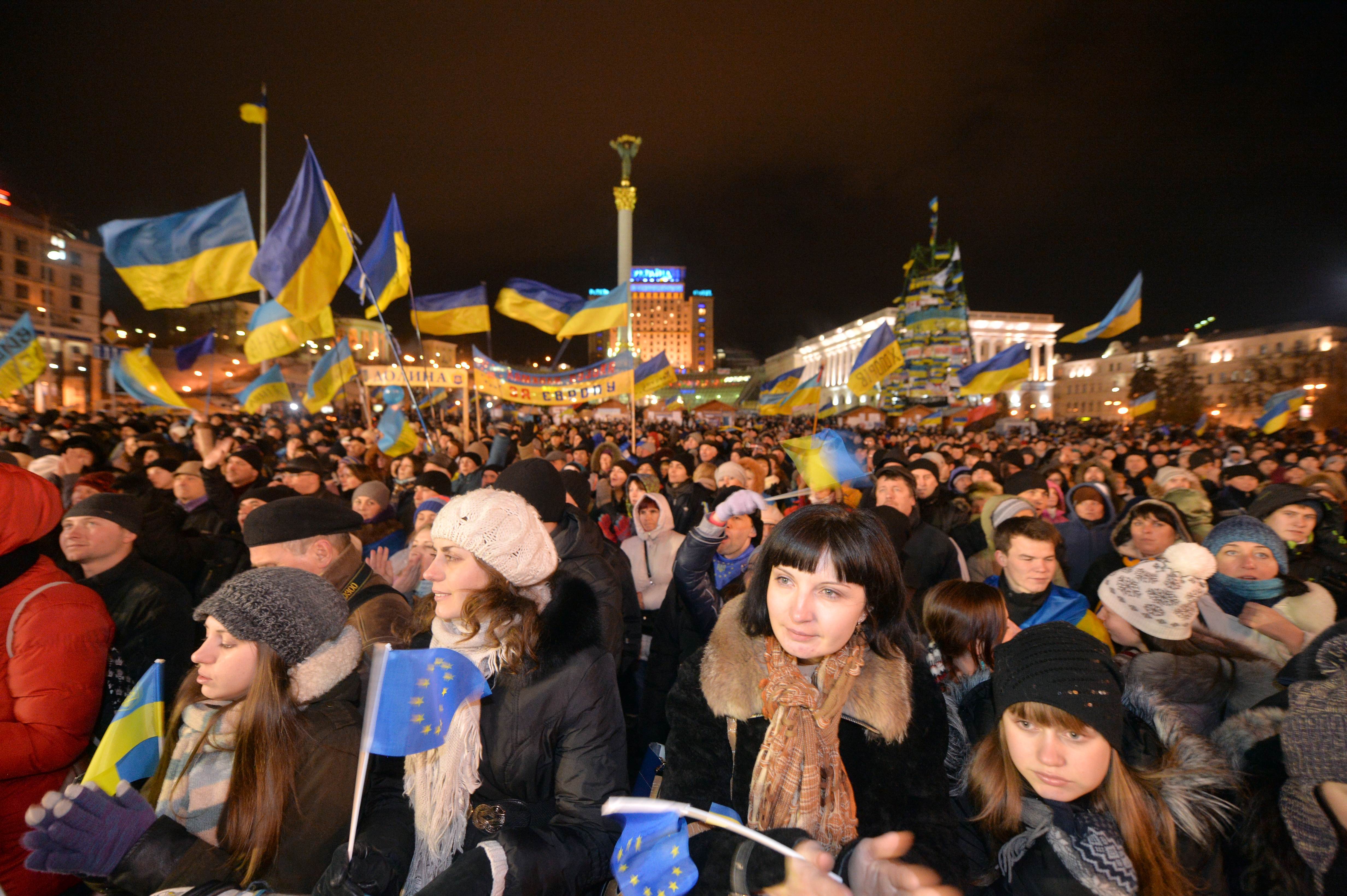 Protesters rally in Kiev's Independence Square against President Viktor Yanukovych. Photo: AFP