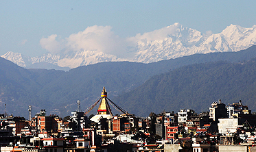 Two Chinese tourists were found dead in their hotel room in the popular tourist destination of Nagarkot. Photo: Xinhua