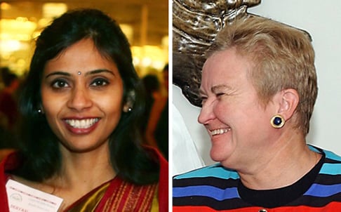 India's deputy consul general Devyani Khobragade (left) and US ambassador to New Delhi Nancy Powell. Photos: AFP, Reuters