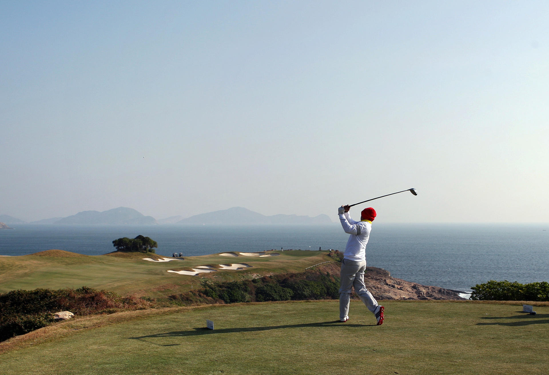 Unho Park tees off at Clearwater Bay Golf Club. Photo: SCMP Pictures