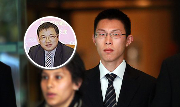 Steven Xiao (left) is wanted in relation to 104 offences linked to alleged insider trading. Calvin Zhu (right) was sentenced last year to two years and three months in jail on related charges. 