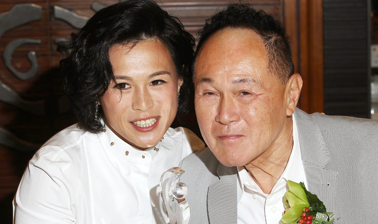 Gigi Chao (Left) and her father Cecil Chao Sze-tsung attend 2013 Hong Kong Professional Elite Ladies Selection in Causeway Bay in August 2013. Photo: SCMP