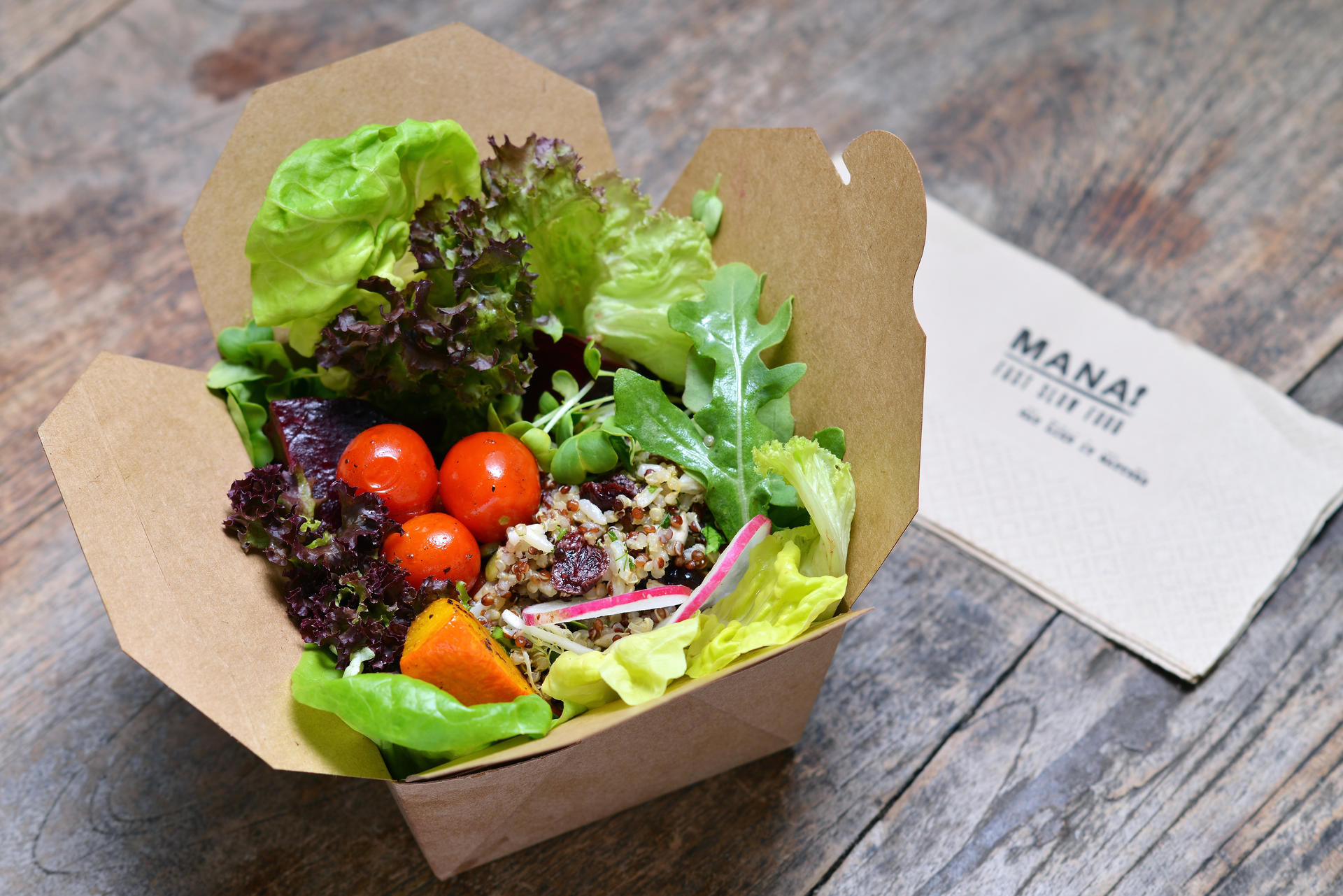 A small salad from Mana! restaurant in Central. Photo: Antony Dickson
