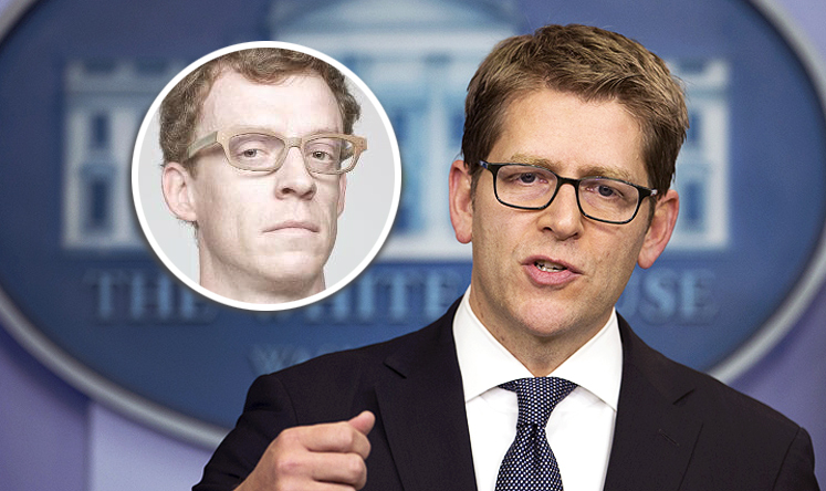 After Ramzy Austin (inset) was forced to leave China, White House Press Secretary Jay Carney urged Beijing to unblock US media websites and eliminate restrictions on journalists. Photo: AP
