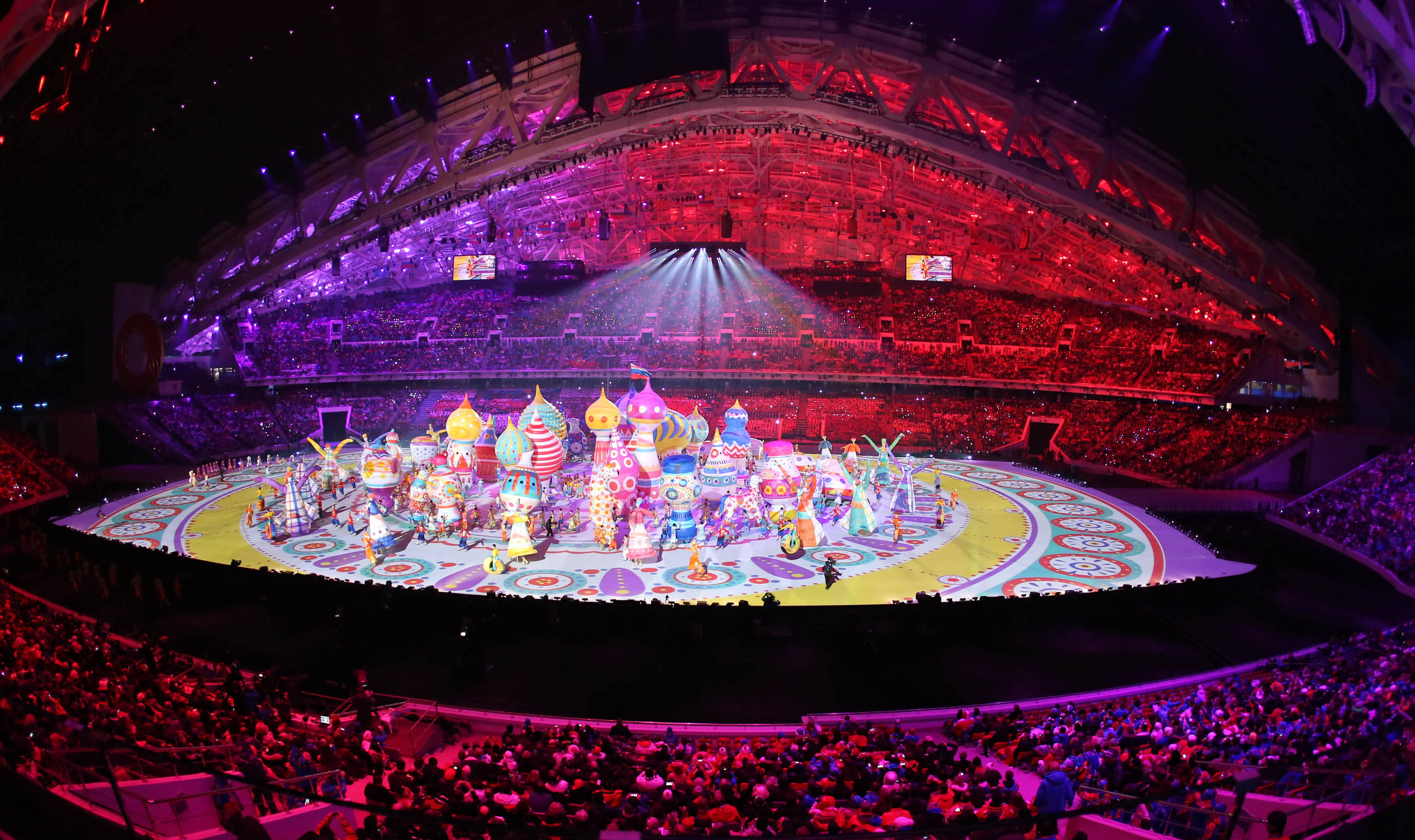  A performance during the opening ceremony for the 22nd Winter Olympic Games in Sochi on Friday. Photo: Xinhua