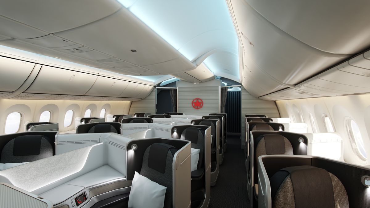 Air Canada's new international business class cabin on the Boeing 787 Dreamliner