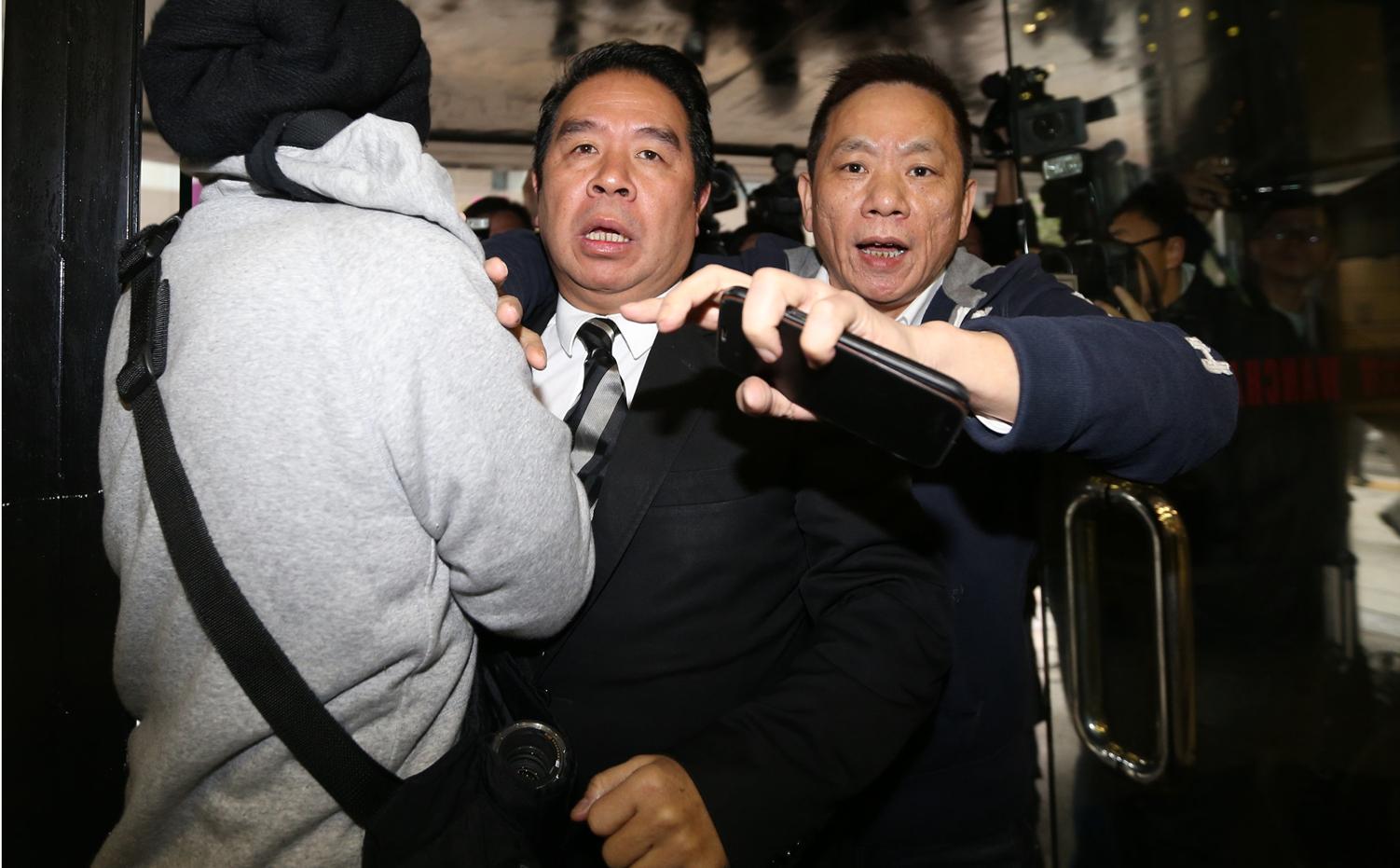 Carson Yeung Ka-sing arrives at District Court in Wan Chai to learn the verdict on his money laundering case on Monday morning.  Photo: David Wong