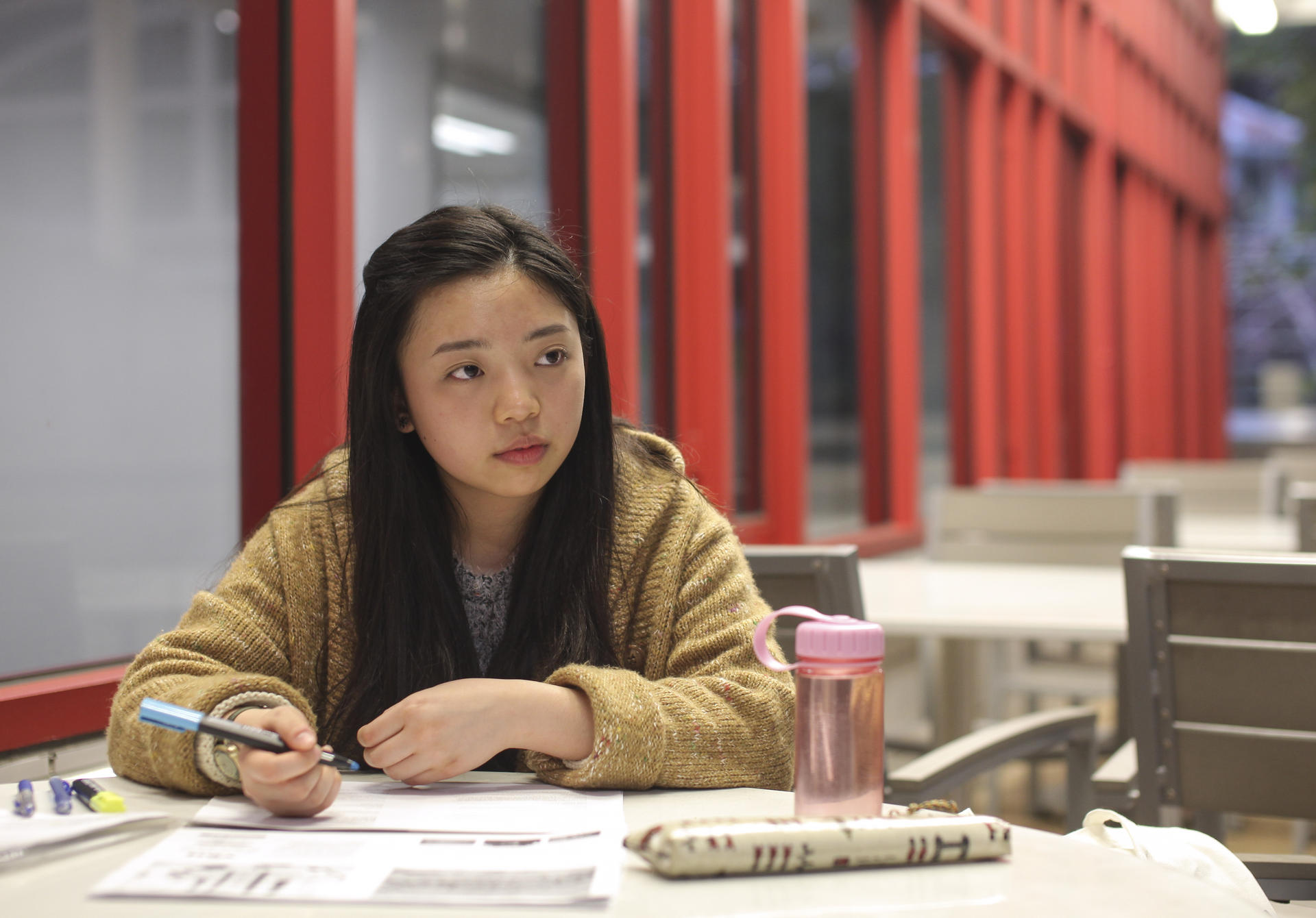 Winnie Lee, 18, studies for her HKDSE exams. Students say that study periods away from school bring them extra stress because they miss the support of classmates and teachers. Photo: Paul Yeung
