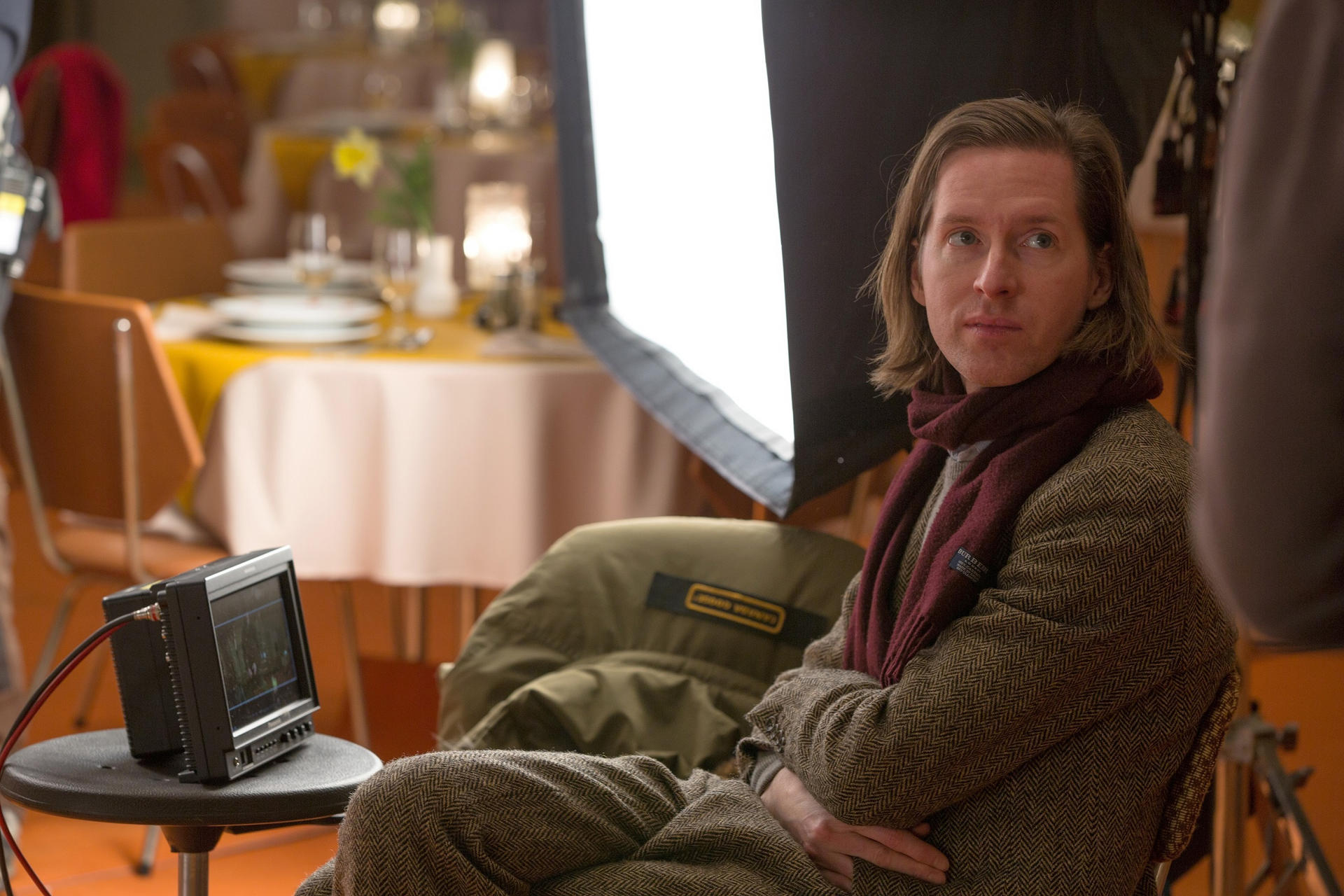 Wes Anderson on the set of The Grand Budapest Hotel. Photos: AP